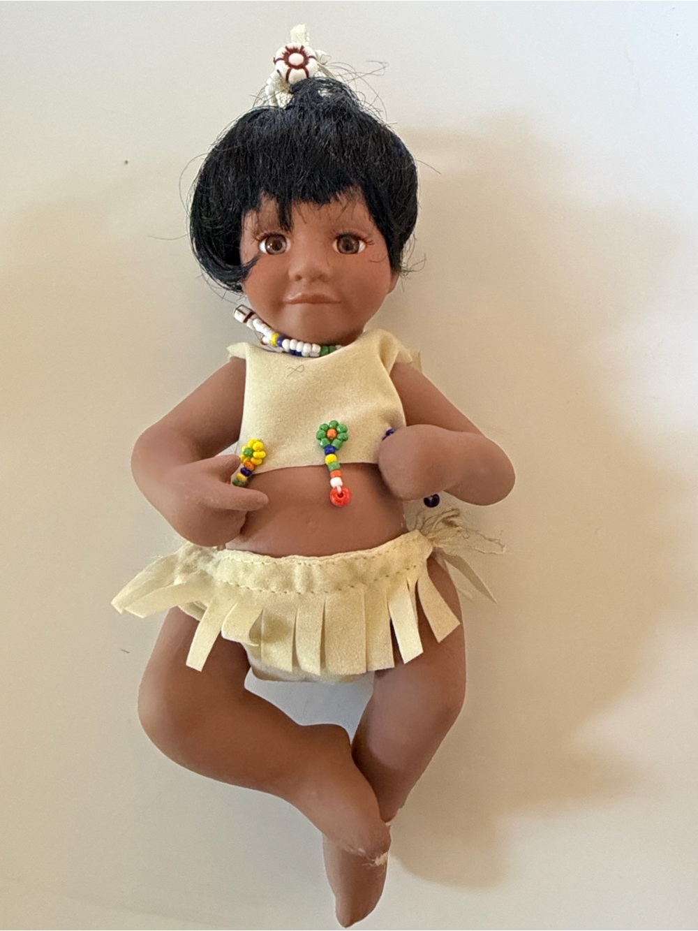 Geppeddo Porcelain Native American Baby Doll